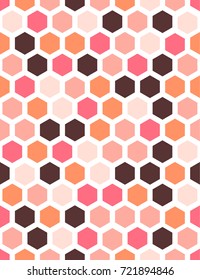 Hexagonal multicolored bright seamless vector pattern