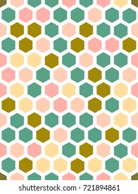 Hexagonal multicolored bright seamless vector pattern