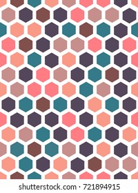 Hexagonal multicolored bright seamless vector pattern