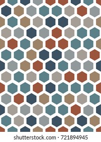 Hexagonal multicolored dimmed seamless vector pattern