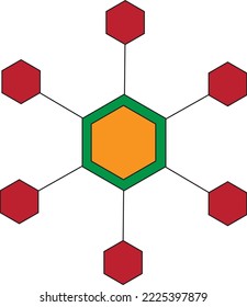 A hexagonal network - Illustration concept of networking 