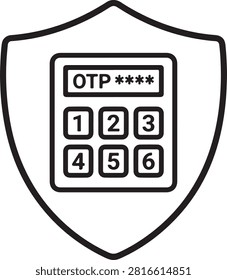 Hexagonal numeric keypad with otp input field for one-time password authentication