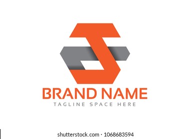 hexagonal origami logo letter s
