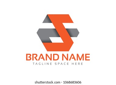 hexagonal origami logo letter s