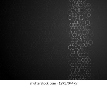 hexagonal outline abstract dark background