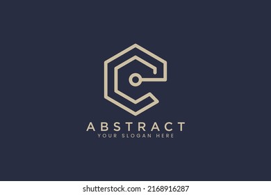 hexagonal Outline Letter G Logo Design Monogram Minimal Style