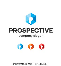 Hexagonal P Letter Logo Design Idea