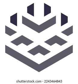  Hexagonal Packed Triangles 3d illusion abstract illustration