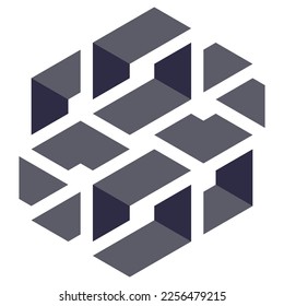  Hexagonal Packed Triangles 3d illusion abstract illustration