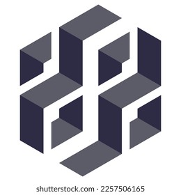  Hexagonal Packed Triangles 3d illusion abstract illustration