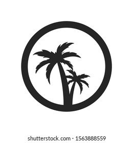 hexagonal palm tree vector illustration design