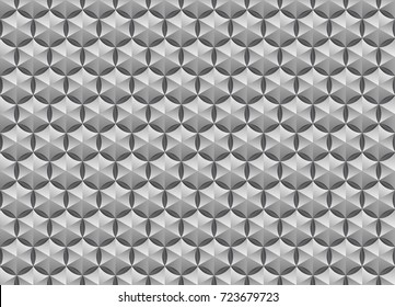 Hexagonal Parametric Background. Geometric Seamless Pattern With Gradient Hexagons In Circle. Vector Lattice, 3d Realistic Texture. Modern Engraved Metal Effect.