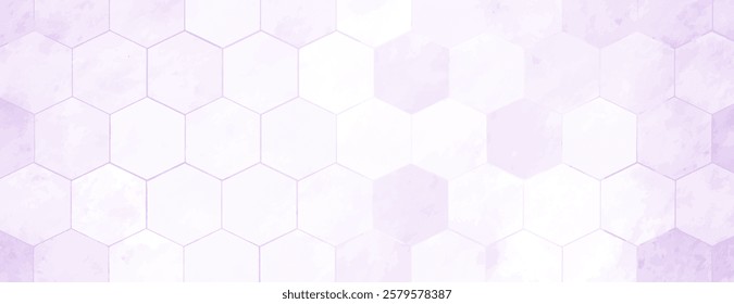 Hexagonal pattern background, light purple background with a subtle watercolor texture. Soft purple tones create a calming background. Minimal marble texture with hexagon pattern background vector