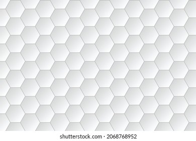 motif hexagonal, arrière-plan blanc hexagonal, image vectorielle abstraite. Fond d'écran abstrait vectoriel blanc avec grille hexagonale.
