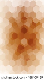 hexagonal pattern. illusion. brown color gradient background. vector. for design, banner, presentation