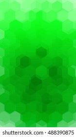 hexagonal pattern. illusion. green color gradient background. vector. for design, banner, presentation
