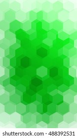 hexagonal pattern. illusion. green color gradient background. vector. for design, banner, presentation