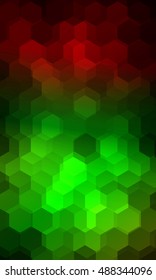 hexagonal patterns. 3d illusion. green, yellow gradient banner. vector. for design, presentation, business