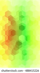 hexagonal patterns. 3d illusion. green, yellow gradient banner. vector. for design, presentation, business