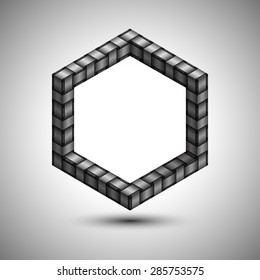 Hexagonal plastic frame with interlaced texture can be used as part of other creative designs, symbols, logos, etc...
Editable vector with several layers.
Eps 10