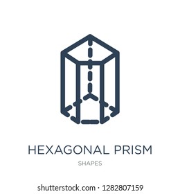 hexagonal prism icon vector on white background, hexagonal prism trendy filled icons from Shapes collection, hexagonal prism vector illustration