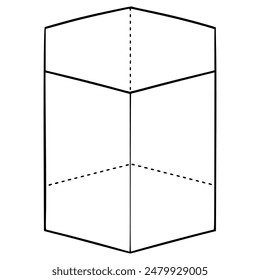 hexagonal prism illustration hand drawn outline vector