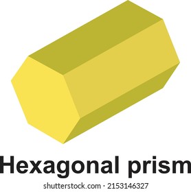 Hexagonal Prism. Light Yellow Color