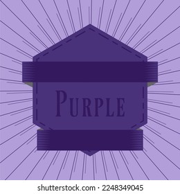 Hexagonal purple ribbon, perfect in use for various offline or online web services