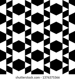 Hexagonal, quadrangular shapes wallpaper. Figures motif. Geometrical backdrop. Digital paper, web designing, textile print.Hexagons, rhombuses ornament. Polygons background. Seamles pattern.