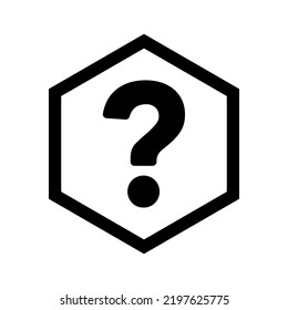 Hexagonales Fragesymbol. Häufig gestellte Fragen. Vektorgrafik.