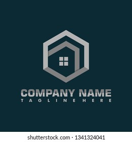hexagonal real estate architecture logo