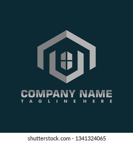 hexagonal real estate architecture logo