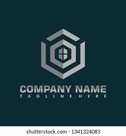hexagonal real estate architecture logo
