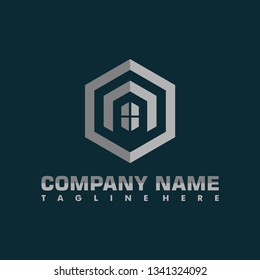 hexagonal real estate architecture logo