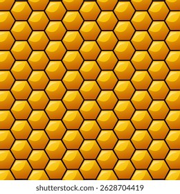 Hexagonal realistic honeycomb seamless texture. Realistic Honeycomb Illustration