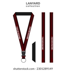 Hexagonal Red 3D Lanyard Template Set for All Company