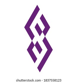 Logo de la línea de cinta hexagonal, icono, símbolo,letra S