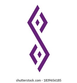 Hexagonal ribbon line logo, icon, symbol