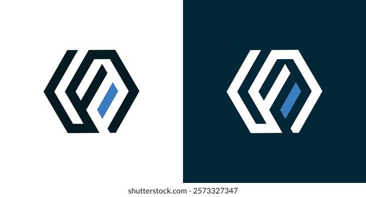 The hexagonal S and F combination logo. Logo, template, icon, creative, vector logo, illustration.