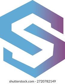 Hexagonal S vector skyblue and purpke colur