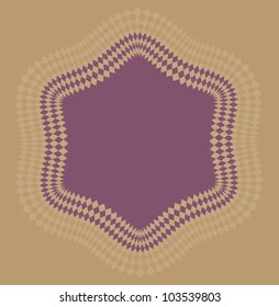 A hexagonal seal created with diamond shaped border.