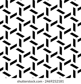 Hexagonal Seamless pattern of Geometric Trellis symbol. woven Repeating patterns, Hexagon tiles vector.