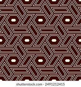 Hexagonal seamless pattern. Honeycomb surface print. Mosaic tiles. Flooring background. Wicker, weave, entwine effect geometric ornament. Modern geo design wallpaper. Vector abstract