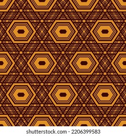 Hexagonal seamless pattern. Mosaic tiles. Geometrical wallpaper. Honeycomb print. Ethnic ornament illustration. Wicker background. Flooring image. Geometric backdrop. Vector artwork.