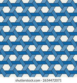 Hexagonal seamless pattern. Mosaic tiles. Geometrical wallpaper. Honeycomb print. Ethnic illustration. Wicker background. Flooring image. Vector ornament. Geometric abstract