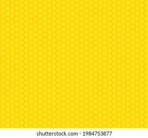 Hexagonal seamless pattern.Background texture.Yellow bee honeycomb wallpaper.Paper for decoration.Grid or isometric.Hexagonal net.Polygon concept.Banner or template design.Sign, symbol or logo.