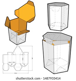 Auto-assemblage hexagonal (mesure interne 9 x 11,8 cm) et Motif de découpe