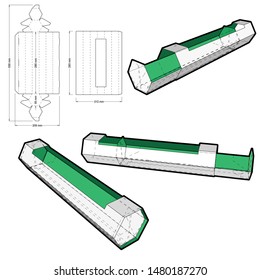 Hexagonal self assembly packaging and Die-cut Pattern. The .eps file is full scale and fully functional. Prepared for real cardboard production.