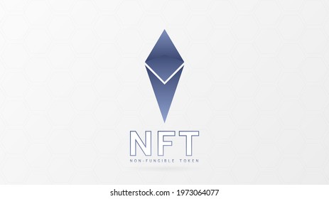 Hexagonal shape coin NFT non-fungible token isolated on white background, Pay for unique collectibles in games or art. Vector illustration EPS 10