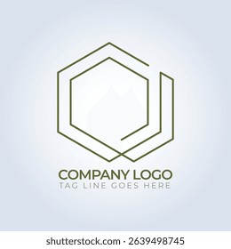 Hexagonal shape company logo template art